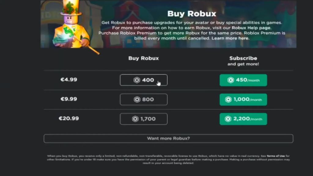 Roblox game 