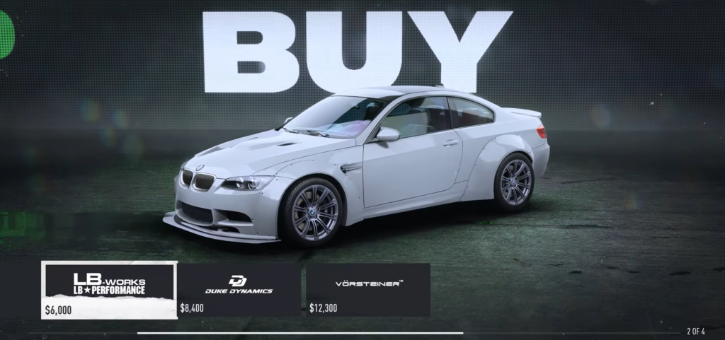 Best Cars for Each Class in NFS Unbound BMW M3 Coupe (2010)